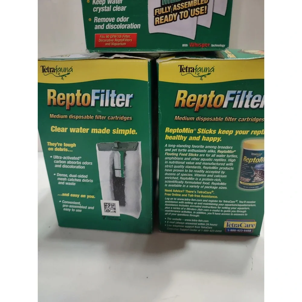 TetraFauna Reptofilter Medium Disposable Filter Cartridges 3 Pack New